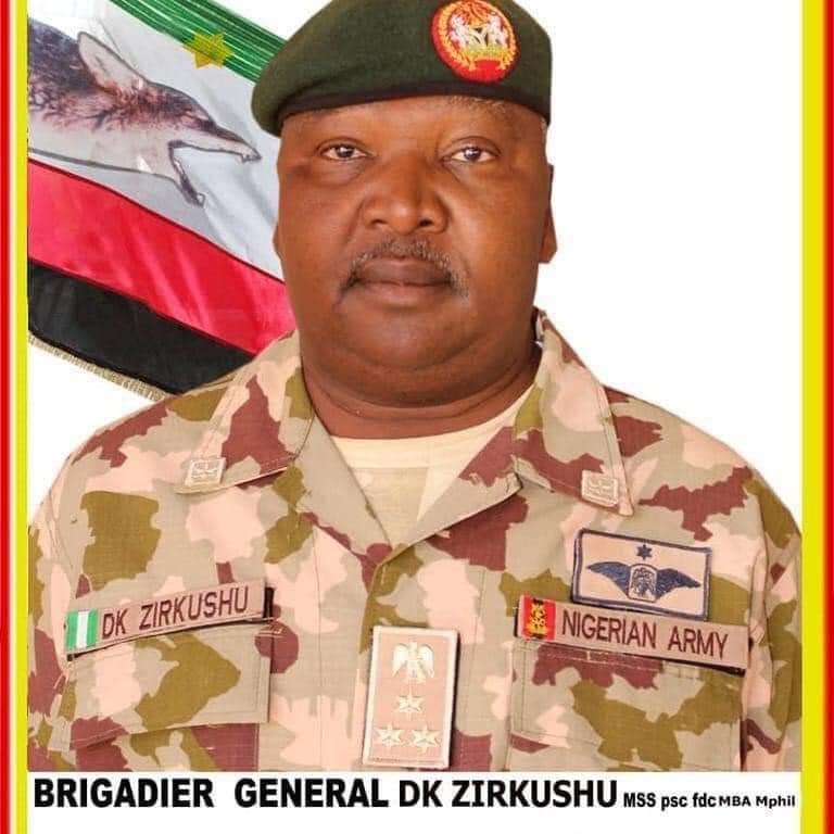 Nigerian Army confirms killing of Brigadier-General Zirkushu by ISWAP