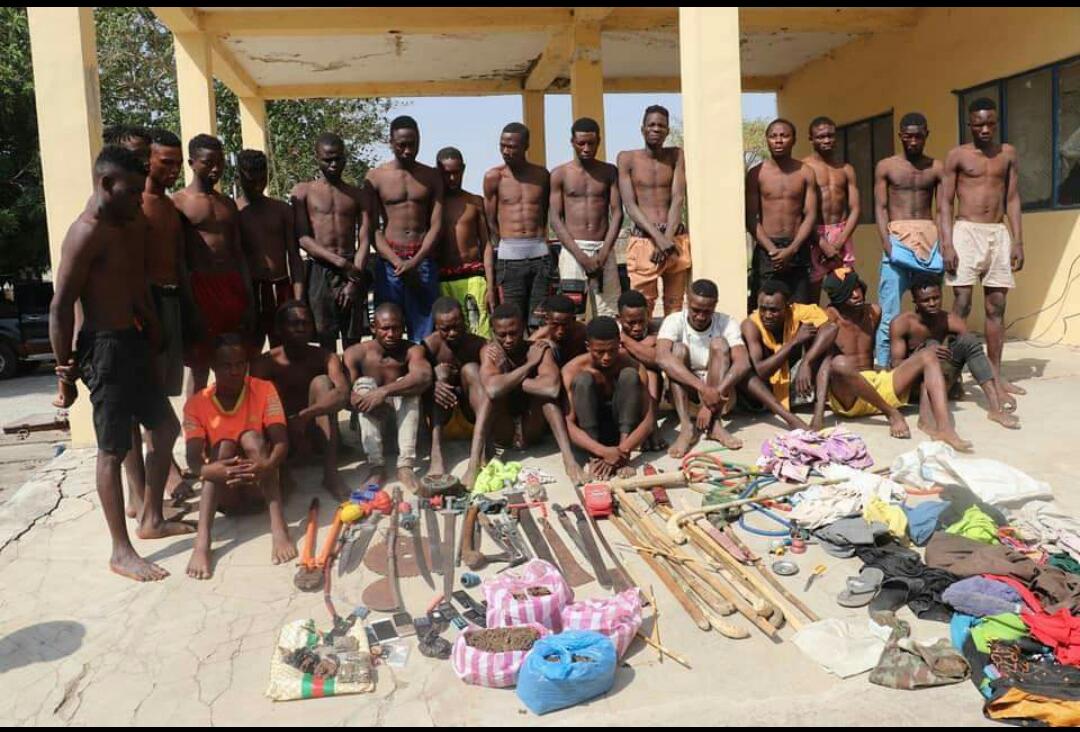 Police in Minna arrests 28 suspects, recover dangerous weapons