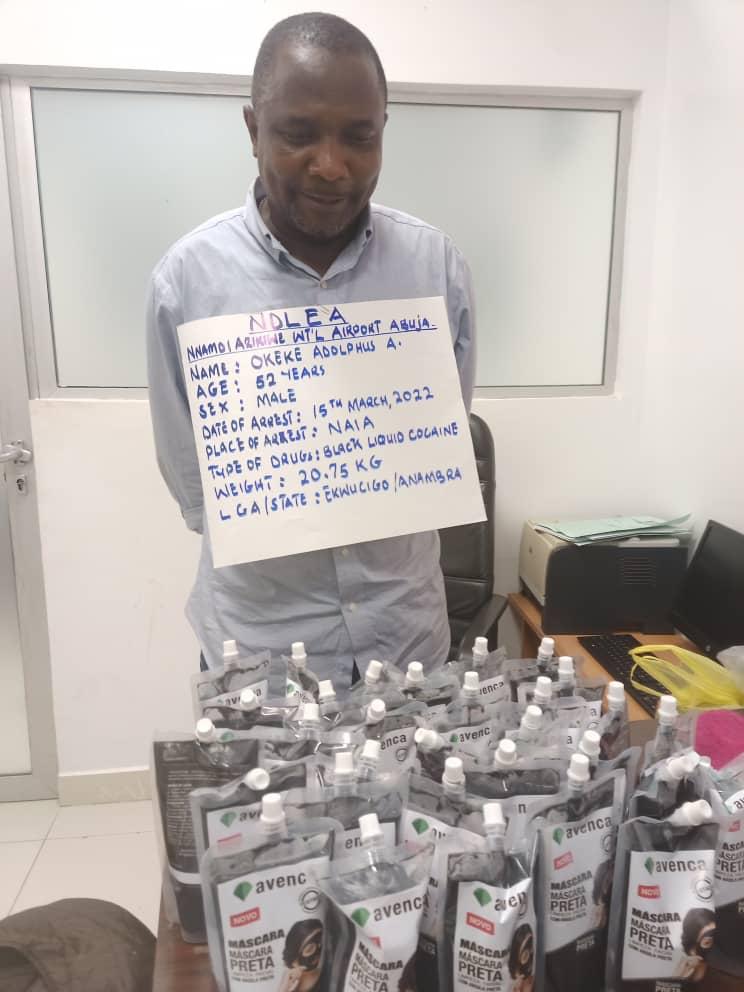 NDLEA Arrests 52 years old man with Black Liquid Cocaine