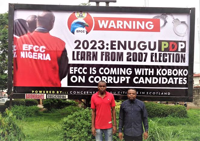 EFCC arrests advert executive over offensive billboard message in Enugu