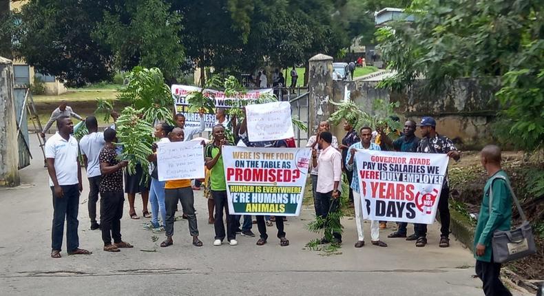 Workers protest alleged non payment of 5 years salaries in C/River